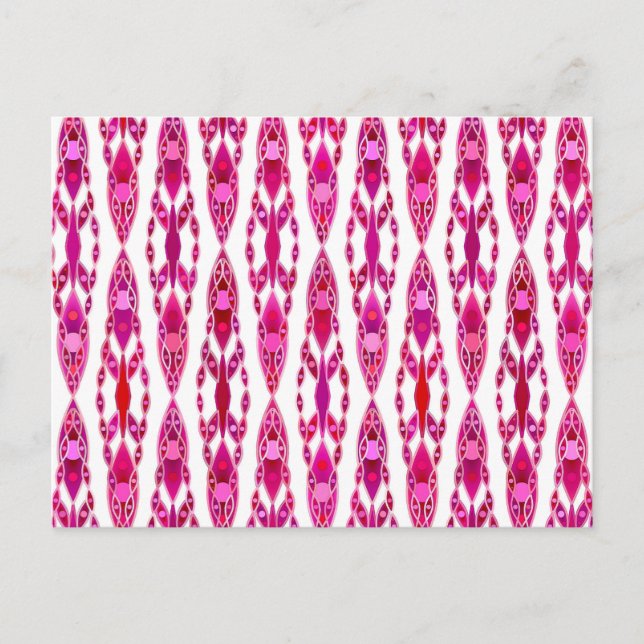 Cartão Postal Tribal Batik - Burqundy e Fuchsia Rosa (Frente)