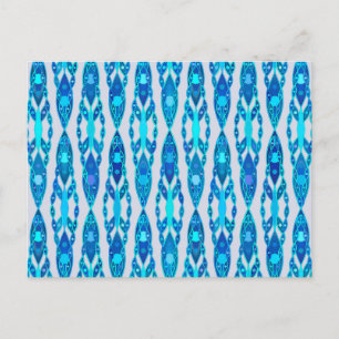 Cartão Postal Tribal Batik - Cinzas Azul e Prata de Sapphire