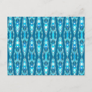 Cartão Postal Tribal Batik - Oceano Azul e Aqua