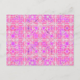 Cartão Postal Tribal Batik - tons de rosa e orquídea