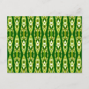 Cartão Postal Tribal Batik - Verde escuro e abacado