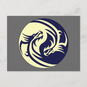 Cartão Postal Tribal Dragon Yin Yang (Personalizável)