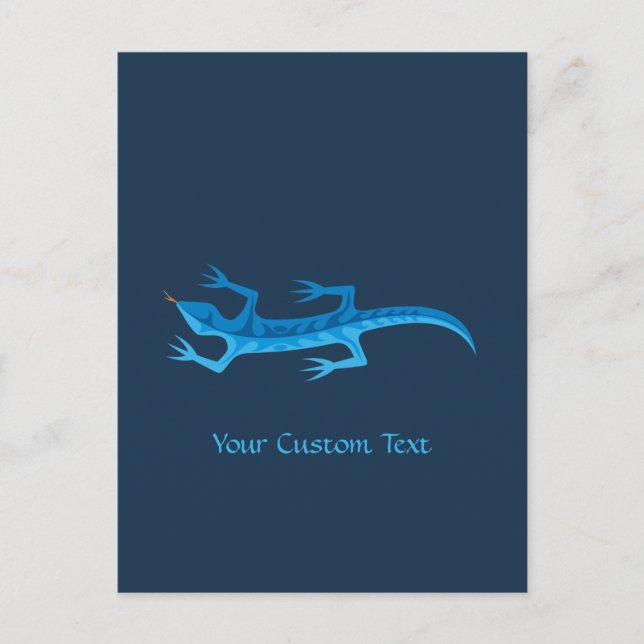 Cartão Postal Tribal Lizard Blue (Frente)