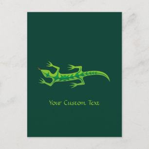 Cartão Postal Tribal Lizard Green