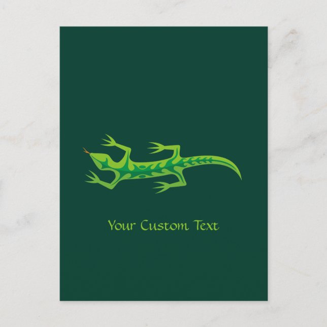 Cartão Postal Tribal Lizard Green (Frente)