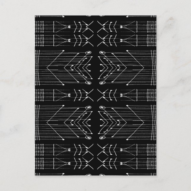Cartão Postal Tribal Preto e Branco (Frente)