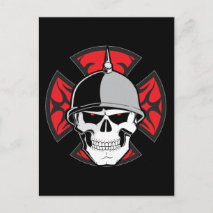 Cartão Postal Tribal Round Cross Skull