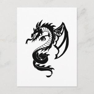 Cartão Postal Tribal Tattoo Dragon
