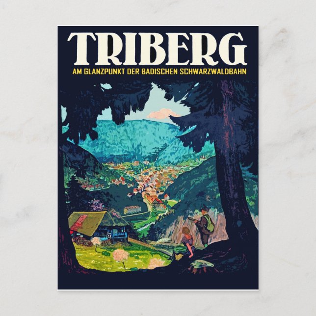 Cartão Postal Triberg im Schwarzwald, vista da floresta negra (Frente)