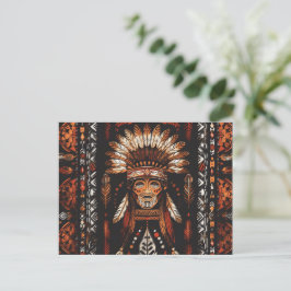 Cartão Postal Tribo de Arte Étnica do Headdress Nativo Americano