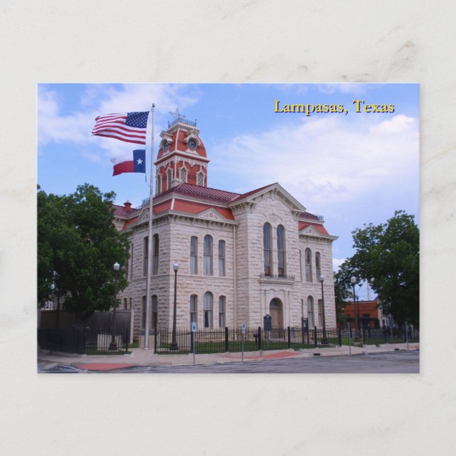 Cartão Postal Tribunal de Lampasas County (Frente)