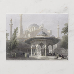 Cartão Postal Tribunal e Fonte de Ruas. Sophia, Istambul, grave