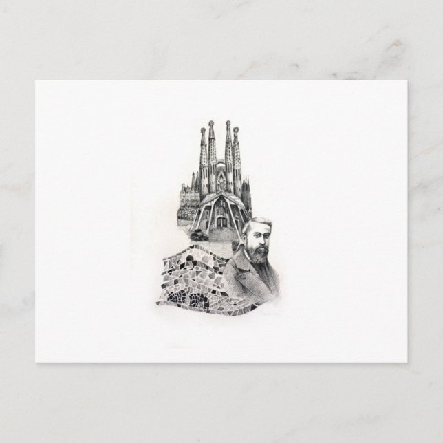 Cartão Postal Tributo a Gaudi. (Frente)