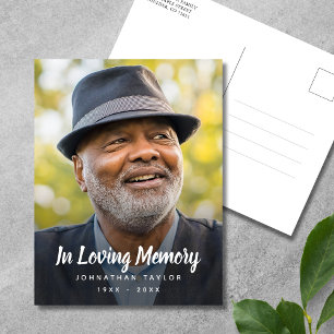 Cartão Postal Tributo de Foto Funeral Memorial