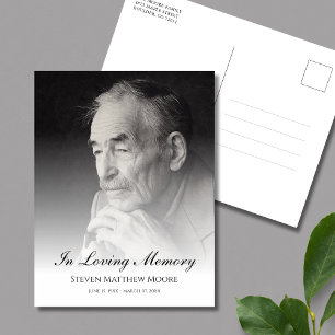 Cartão Postal Tributo de Foto Funeral Memorial