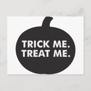 Cartão Postal Trick Me Tratar, Preto Branco