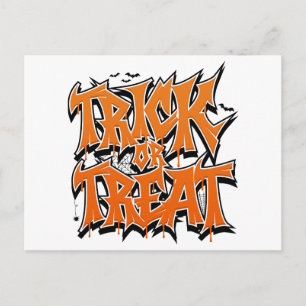 Cartão Postal Trick Or Treat Grafite