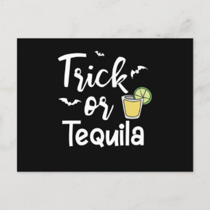 Cartão Postal Trick Ou Tequila Halloween Pumpkin Horror Scary Gi