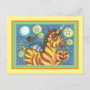 CARTÃO POSTAL TRICK OU TRATAMENTO DA BOMBA ZEBRA, HALLOWEEN CAND