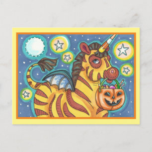 CARTÃO POSTAL TRICK OU TRATAMENTO DA BOMBA ZEBRA, HALLOWEEN CAND