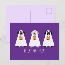 Cartão Postal Trick Ou Tratar Cães Fantasmas Do Labrador Retriev