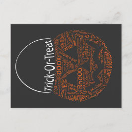 Cartão Postal Trick Ou Tratar Jack O Lanterna Tipografia Laranja