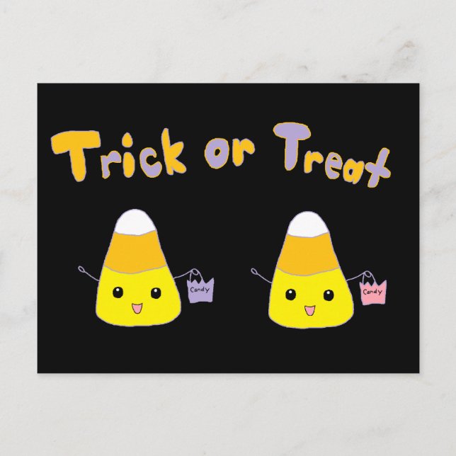 Cartão Postal Trick ou Tratar Milho Doce (Frente)