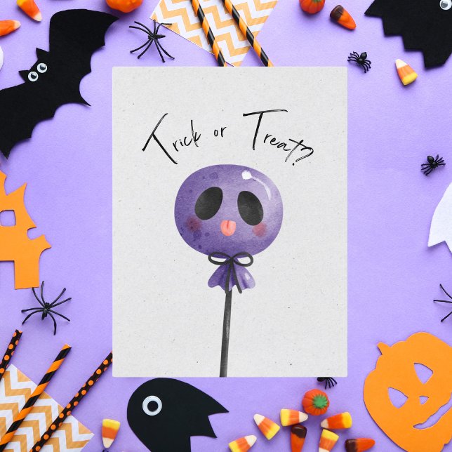 Cartão Postal Trick ou Treat? Lollipop Cód. Água (Criador carregado)