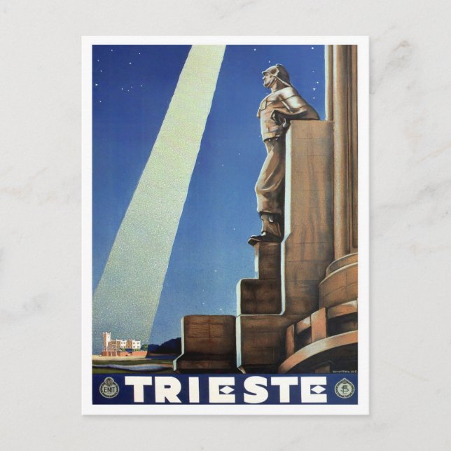 Cartão Postal Trieste Itália viagens vintage (Frente)