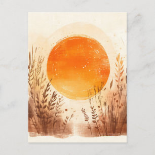Cartão Postal Trigo do Pôr do Sol Boho Nascer do Sol