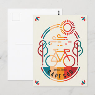 Cartão Postal Trilha de Bike do Cabo Cod Retro