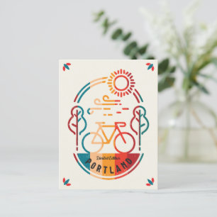 Cartão Postal Trilha de Bike em Portland Retro