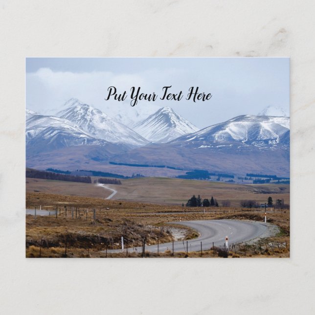 Cartão Postal Trilha de Estradas de Montanha da Nova Zelândia |  (Frente)