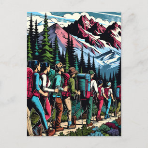 Cartão Postal Trilha de Itinerância das Pessoas de Backpacking a