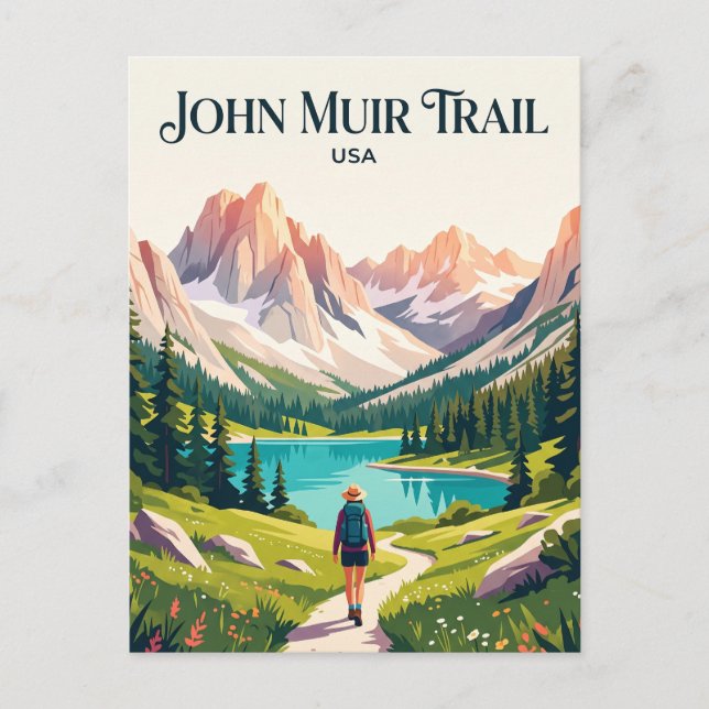 Cartão Postal Trilha John Muir EUA (Frente)