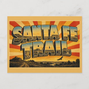 Cartão Postal Trilha Santa Fe Kansas Pradaria Penhascos de Rio A