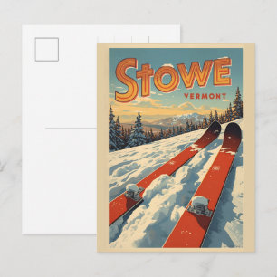 Cartão Postal Trilhas de esqui ao ar livre no inverno em Stowe, 