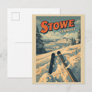 Cartão Postal Trilhas de esqui ao ar livre no inverno em Stowe, 