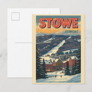 Cartão Postal Trilhas de esqui ao ar livre no inverno em Stowe, 