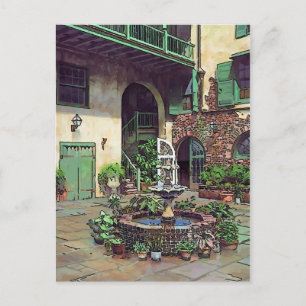 Cartão Postal Trimestre Francês Courtyard, Nova Orleans