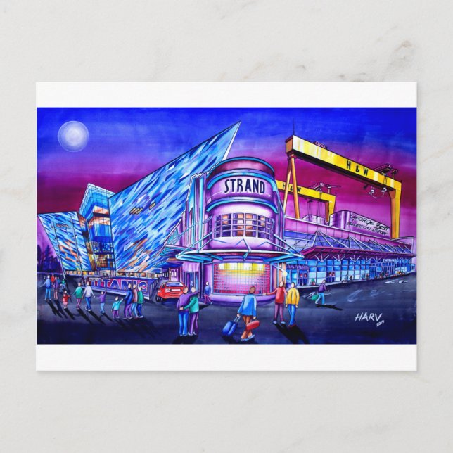 Cartão Postal Trimestre Leste de Belfast e Titanic (Frente)