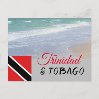 Cartão Postal Trinidad and Tobago flag and beach