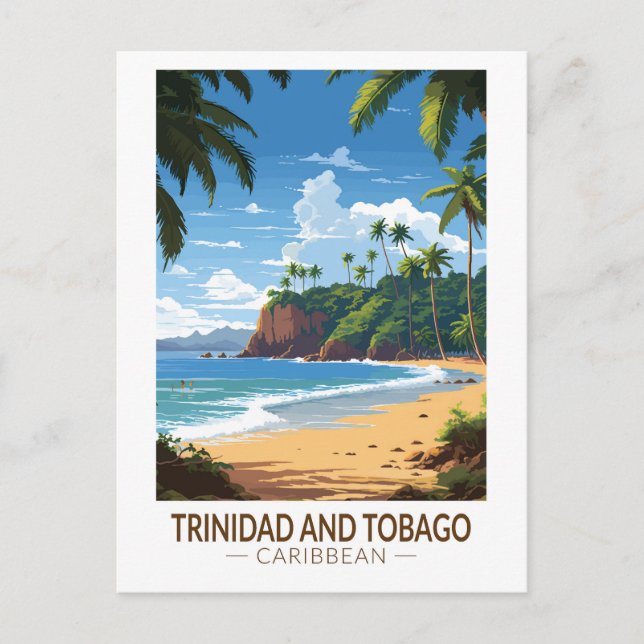 Cartão Postal Trinidad e Tobago Caribe a arte Viagem (Frente)
