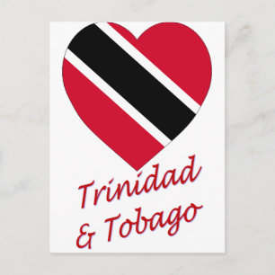 Cartão Postal Trinidad e Tobago Flag Heart