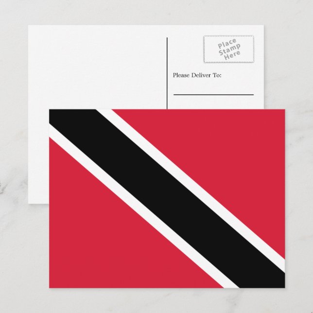 Cartão Postal Trinidadianos e Bandeira de Tobago, Trinidad e Tob (Frente/Verso)