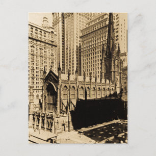 Cartão Postal Trinity Church & Church Yard Lower Manhattan NYC