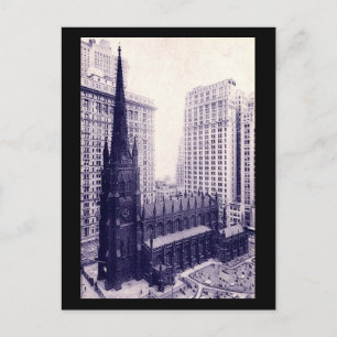 Cartão Postal Trinity Church, Nova Iorque Vintage