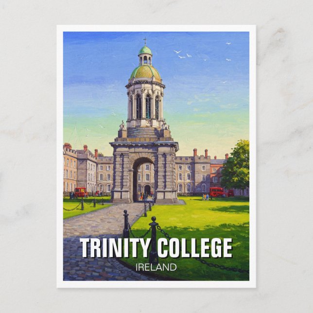 Cartão Postal Trinity College Dublin Irlanda Viagem (Frente)