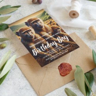 Cartão Postal Trío de Macacos Brincando