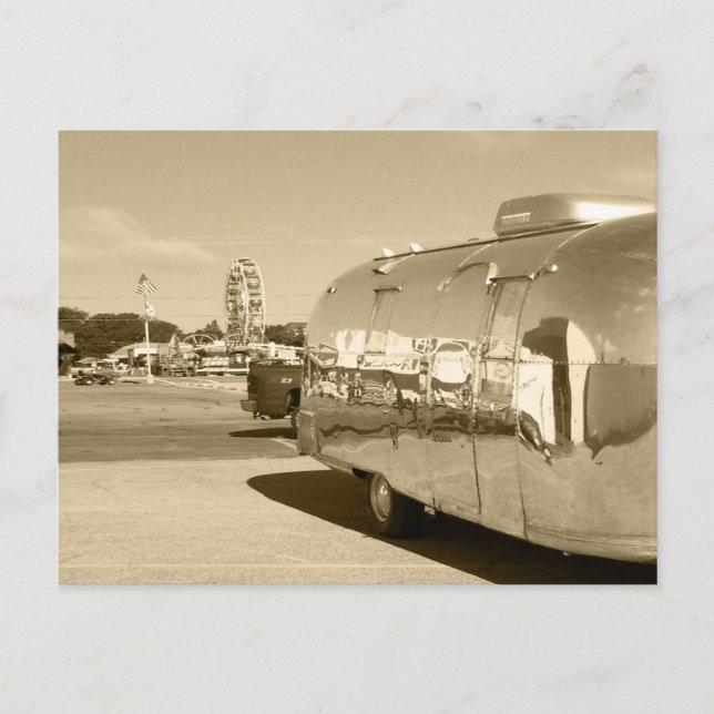 Cartão Postal Trip. de acampamento do Retro Viagem do Cartão-pos (Frente)